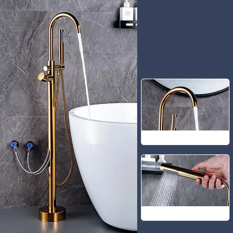 Floor Mount Tub Tap Single Handle Metal Freestanding Tap - 46.5" H -Bathlova