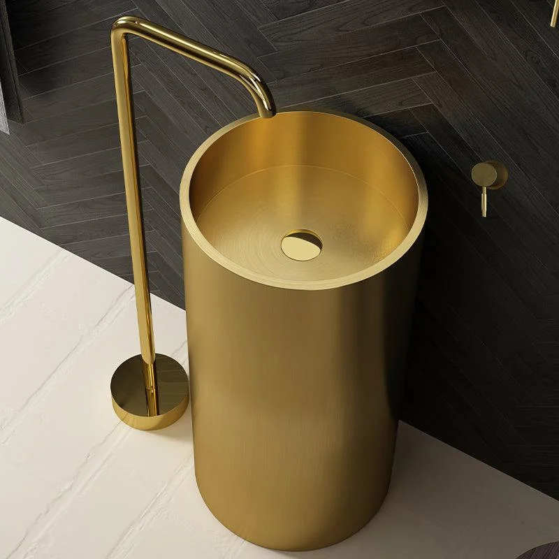 Floor Mounted All Bronze Freestanding Tub Filler Freestanding High Arc Tub Filler Trim -Bathlova