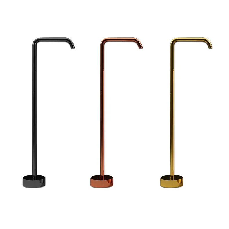 Floor Mounted All Bronze Freestanding Tub Filler Freestanding High Arc Tub Filler Trim -Bathlova