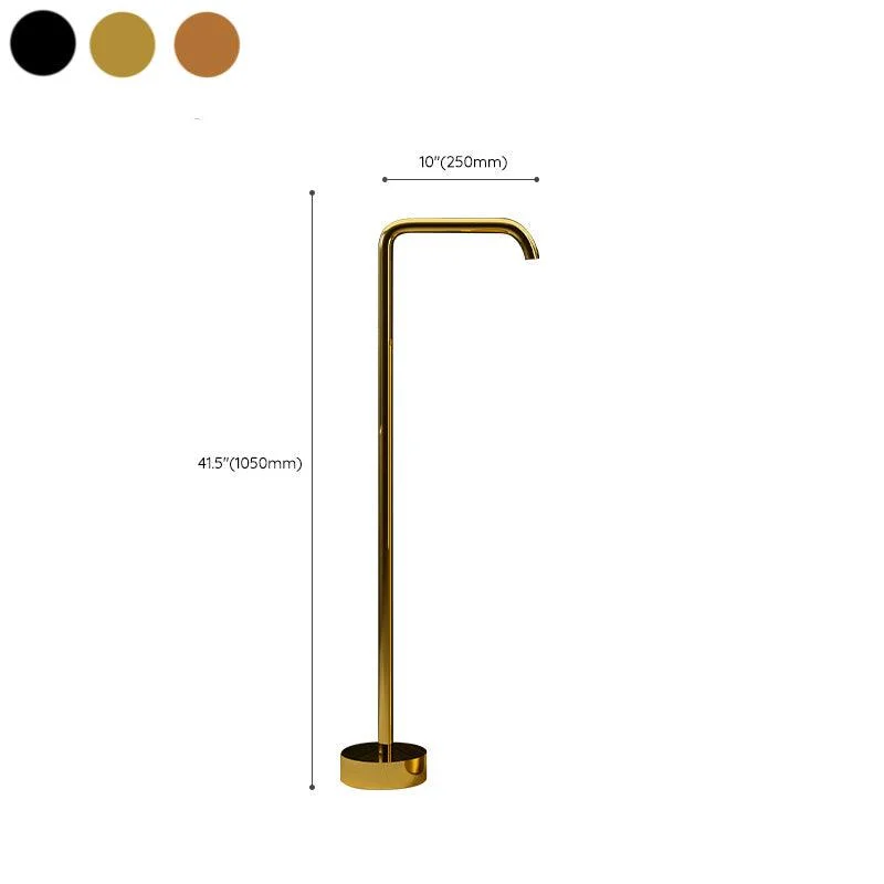 Floor Mounted All Bronze Freestanding Tub Filler Freestanding High Arc Tub Filler Trim -Bathlova