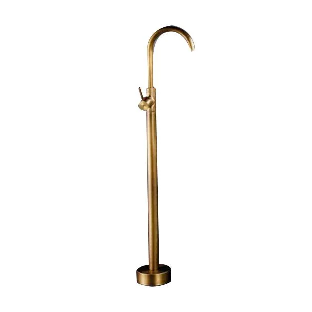 Floor Mounted All Bronze Freestanding Tub Filler Freestanding High Arc Tub Filler Trim -Bathlova