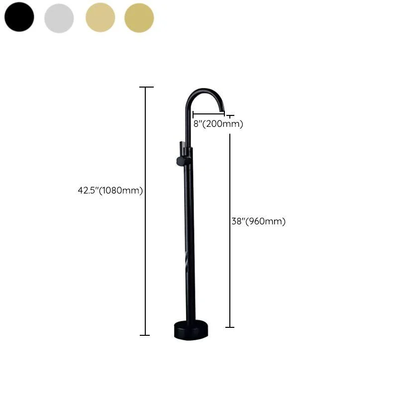 Floor Mounted All Bronze Freestanding Tub Filler Freestanding High Arc Tub Filler Trim -Bathlova