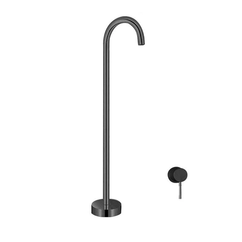 Floor Mounted All Bronze Freestanding Tub Filler Freestanding High Arc Tub Filler Trim -Bathlova