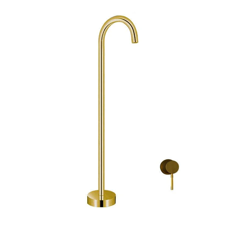 Floor Mounted All Bronze Freestanding Tub Filler Freestanding High Arc Tub Filler Trim -Bathlova