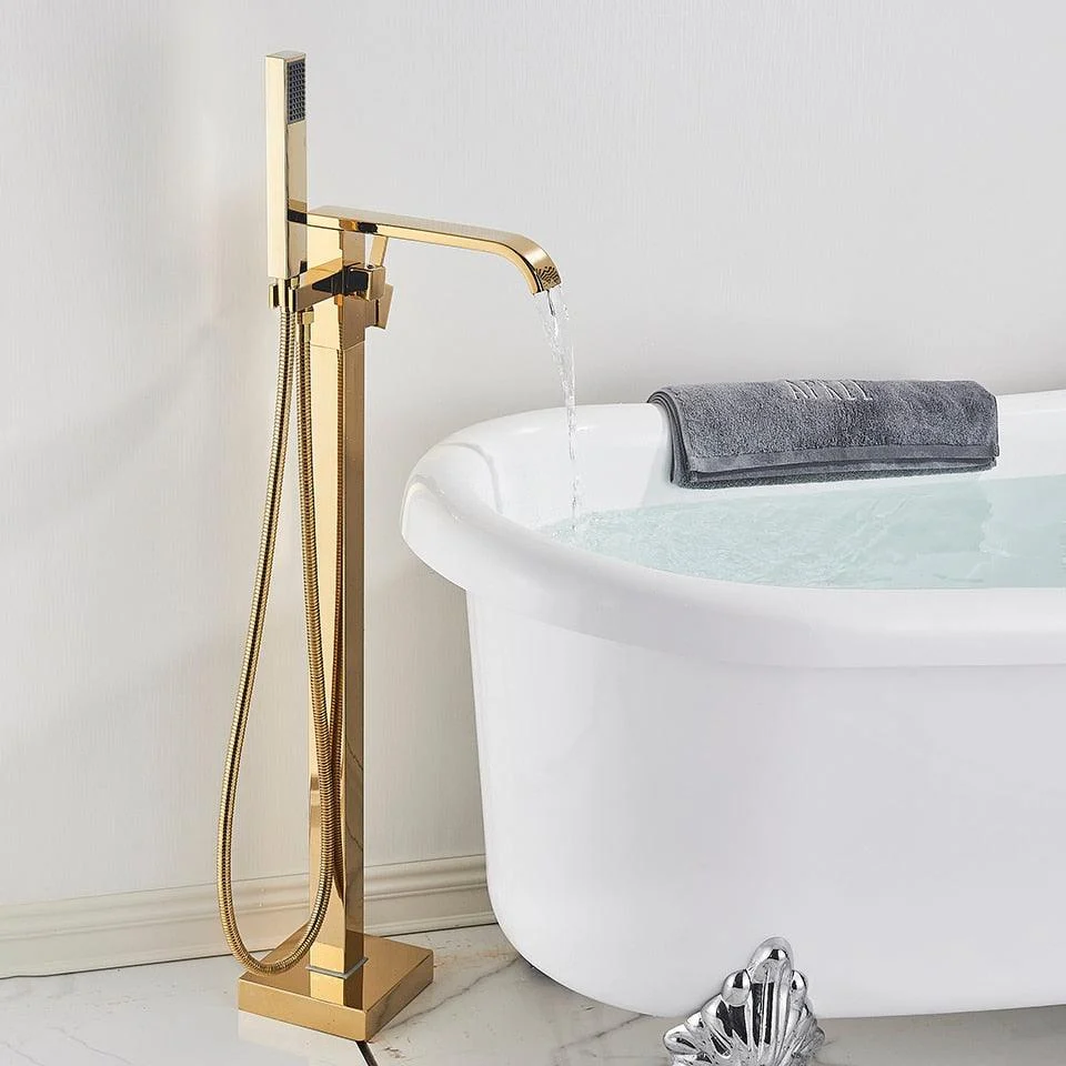 Floor Mounted Bathtub Tap Set Gold Bath Tub Tap Bathtub Tap -Bathlova