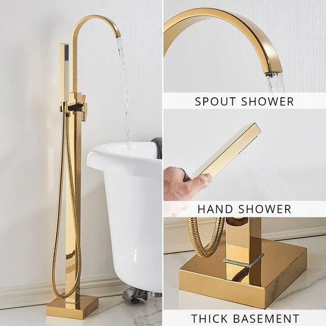 Floor Mounted Bathtub Tap Set Gold Bath Tub Tap Bathtub Tap -Bathlova