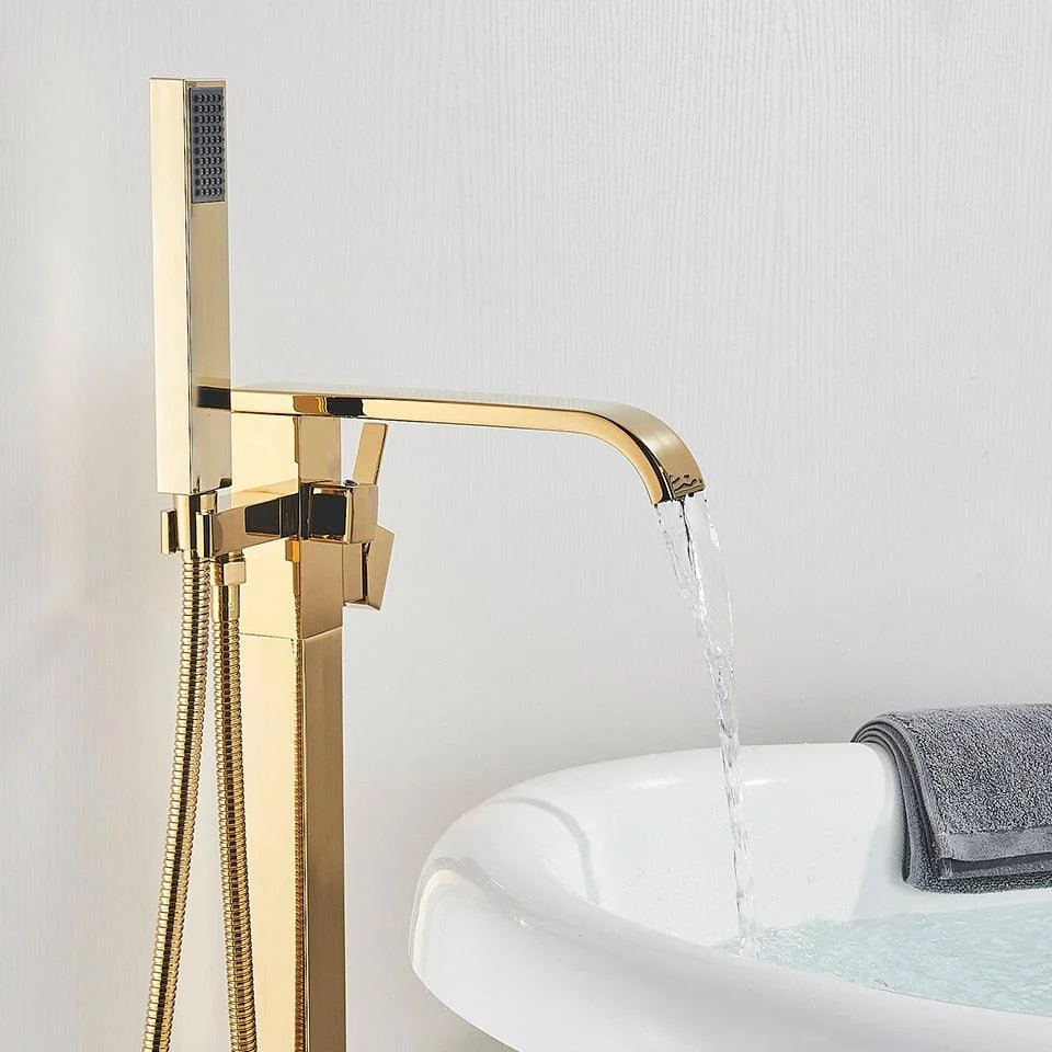 Floor Mounted Bathtub Tap Set Gold Bath Tub Tap Bathtub Tap -Bathlova