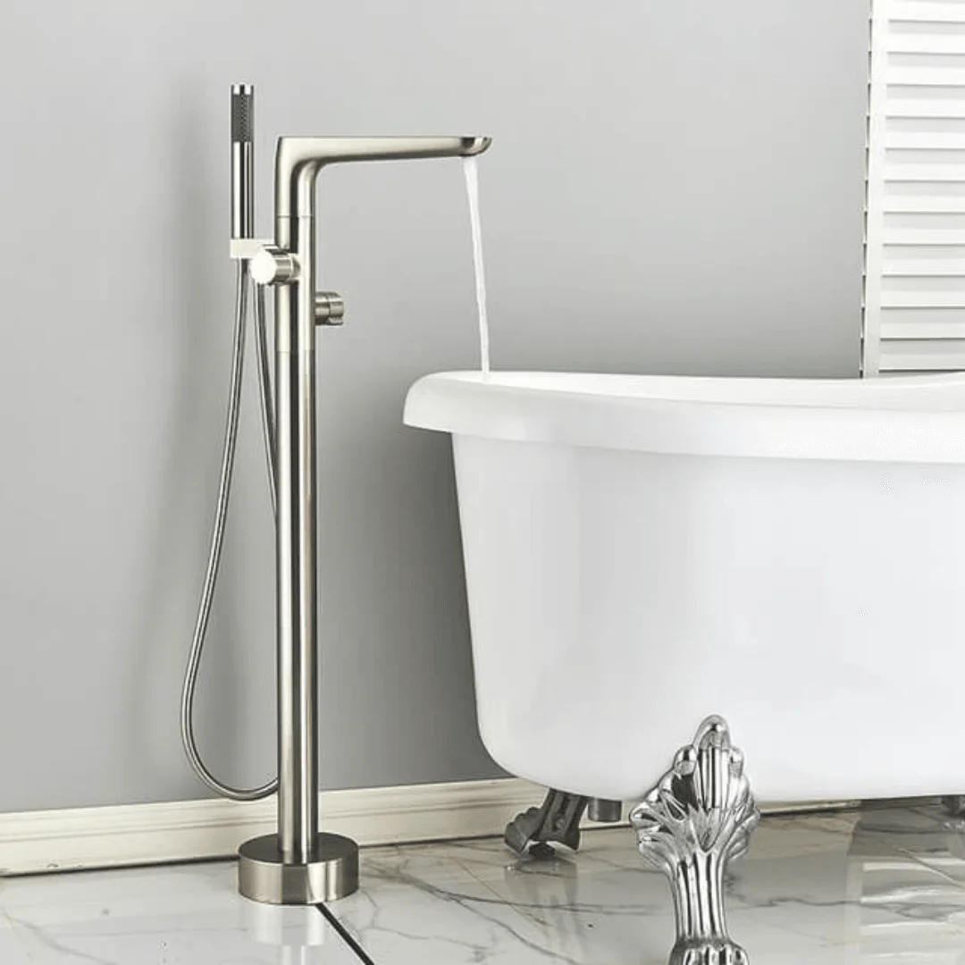 Floor Mounted Bathtub Tap with Handshower -Bathlova