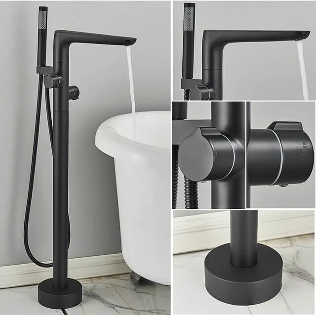 Floor Mounted Bathtub Tap with Handshower -Bathlova