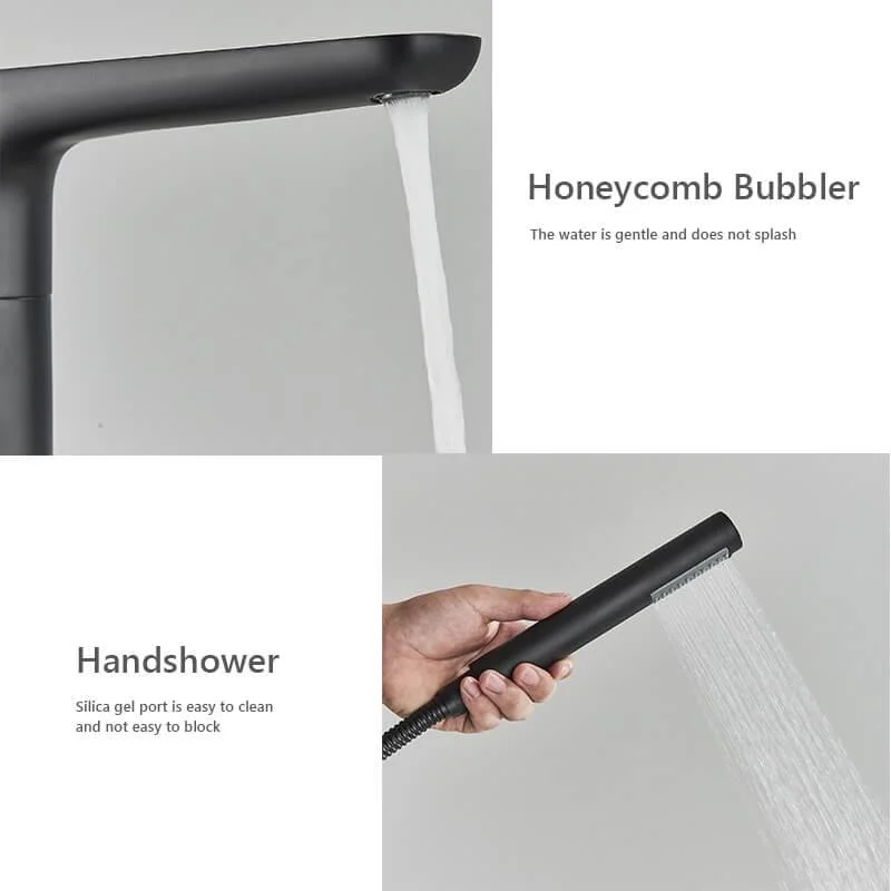 Floor Mounted Bathtub Tap with Handshower -Bathlova