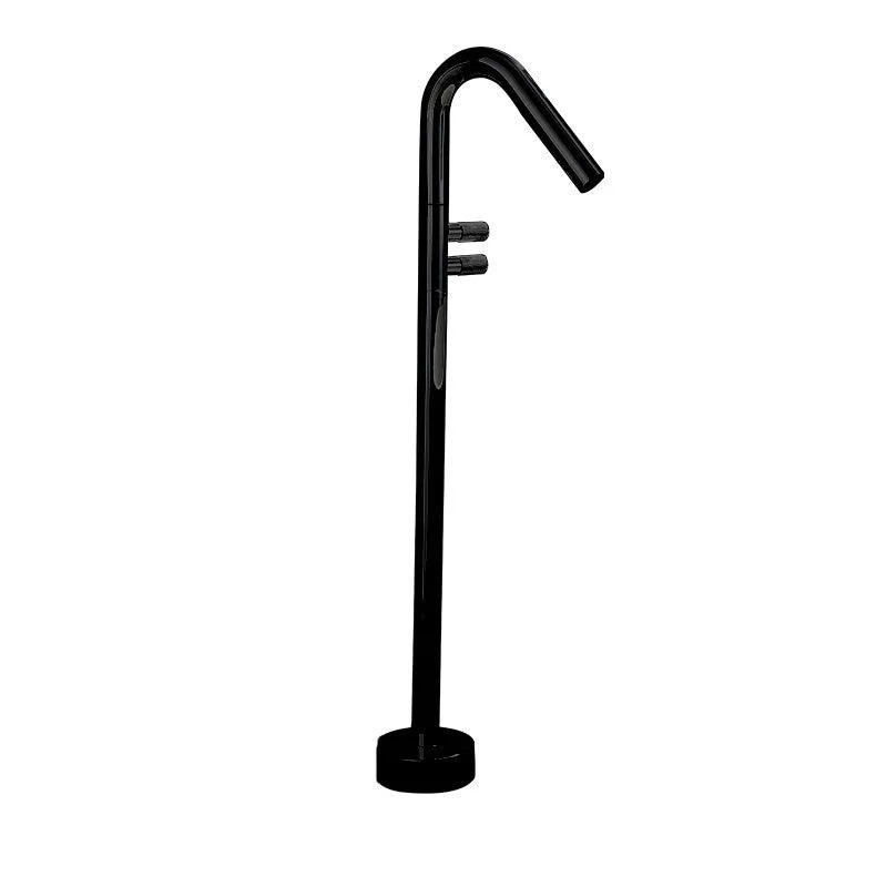 Floor Mounted Bronze Freestanding Tub Filler Freestanding High Arc Tub Filler Trim -Bathlova