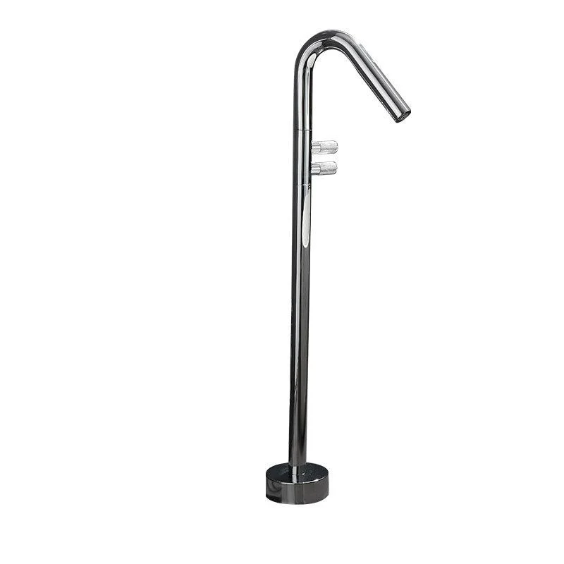 Floor Mounted Bronze Freestanding Tub Filler Freestanding High Arc Tub Filler Trim -Bathlova