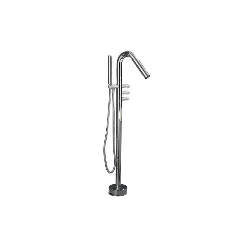 Floor Mounted Bronze Freestanding Tub Filler Freestanding High Arc Tub Filler Trim -Bathlova