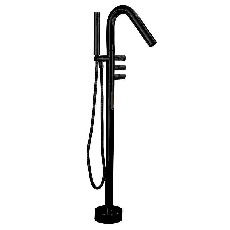 Floor Mounted Bronze Freestanding Tub Filler Freestanding High Arc Tub Filler Trim -Bathlova