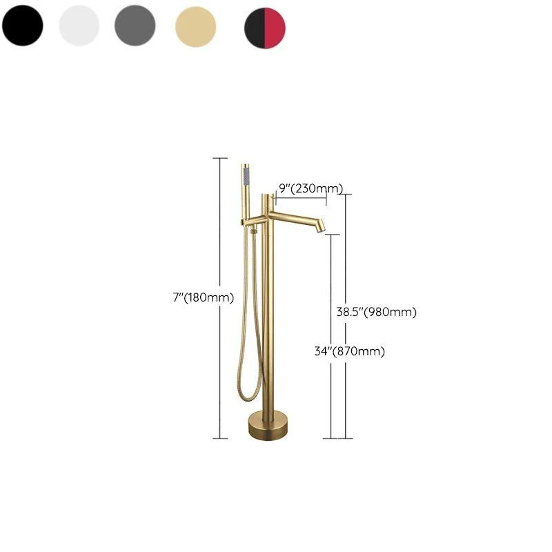 Floor Mounted Bronze Freestanding Tub Filler Single Handle Freestanding Tub Filler Trim -Bathlova