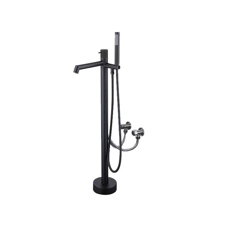 Floor Mounted Bronze Freestanding Tub Filler Single Handle Freestanding Tub Filler Trim -Bathlova