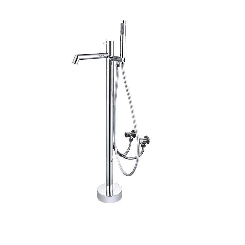 Floor Mounted Bronze Freestanding Tub Filler Single Handle Freestanding Tub Filler Trim -Bathlova