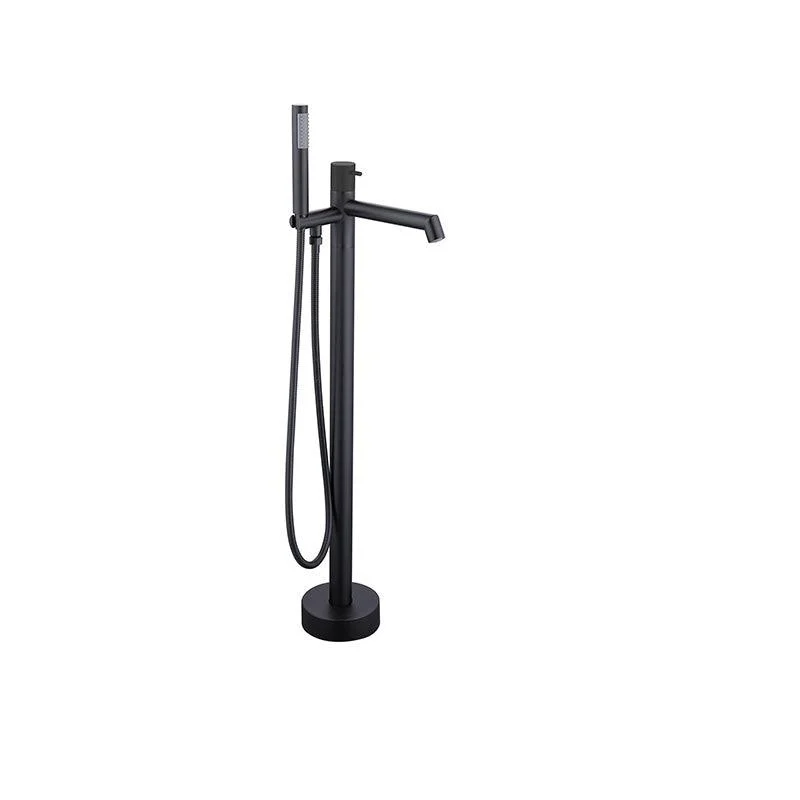 Floor Mounted Bronze Freestanding Tub Filler Single Handle Freestanding Tub Filler Trim -Bathlova