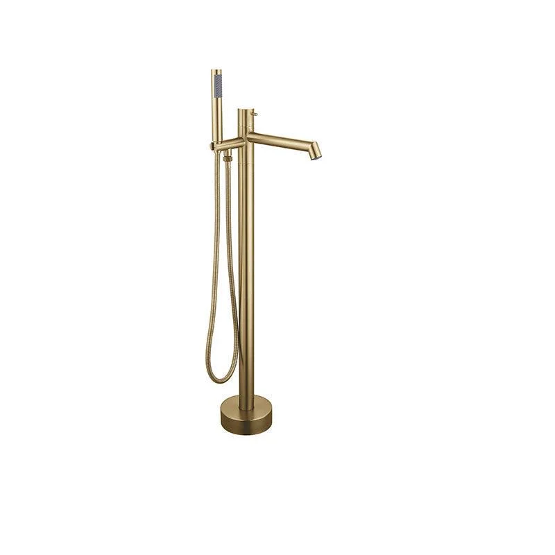 Floor Mounted Bronze Freestanding Tub Filler Single Handle Freestanding Tub Filler Trim -Bathlova