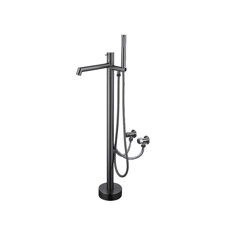 Floor Mounted Bronze Freestanding Tub Filler Single Handle Freestanding Tub Filler Trim -Bathlova