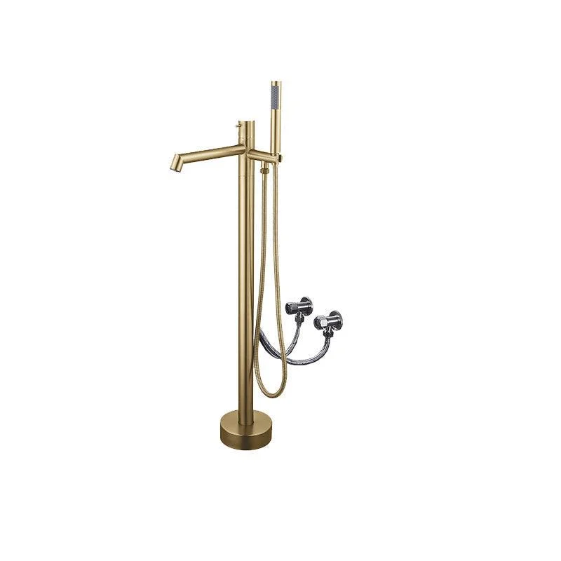 Floor Mounted Bronze Freestanding Tub Filler Single Handle Freestanding Tub Filler Trim -Bathlova