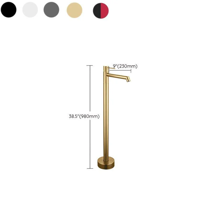 Floor Mounted Bronze Freestanding Tub Filler Single Handle Freestanding Tub Filler Trim -Bathlova