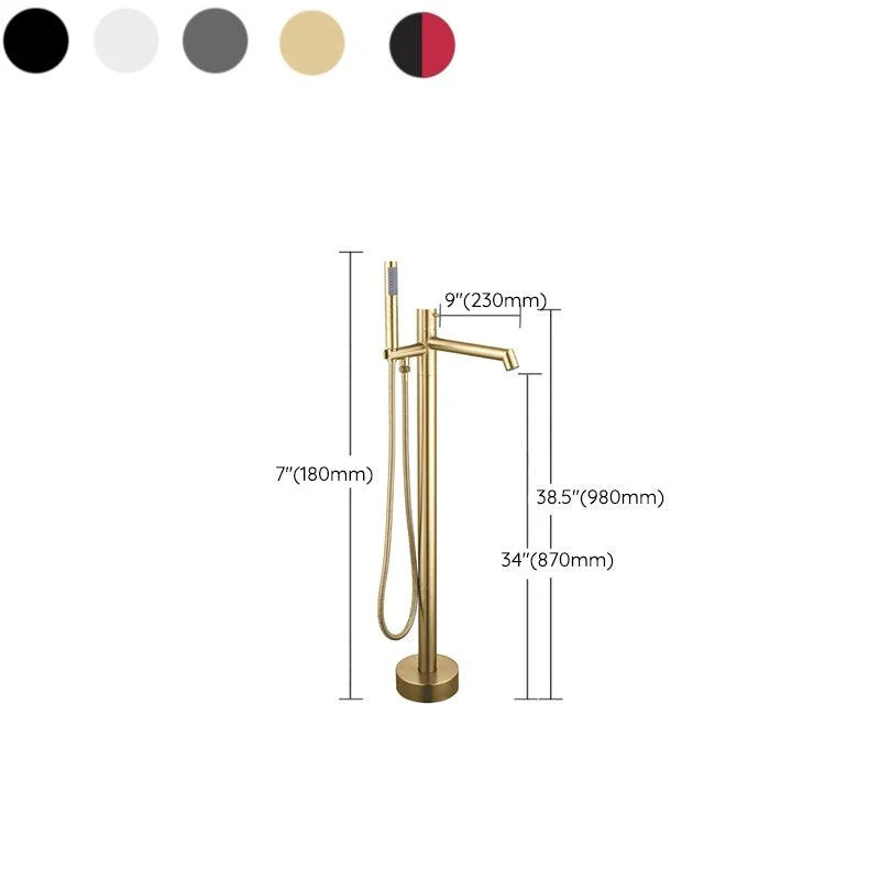 Floor Mounted Bronze Freestanding Tub Filler Single Handle Freestanding Tub Filler Trim -Bathlova