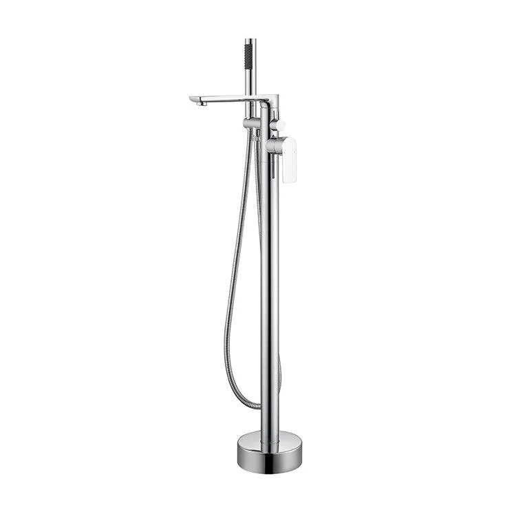 Floor Mounted Bronzel Freestanding Tub Filler Single Handle Freestanding Tap with Hose -Bathlova