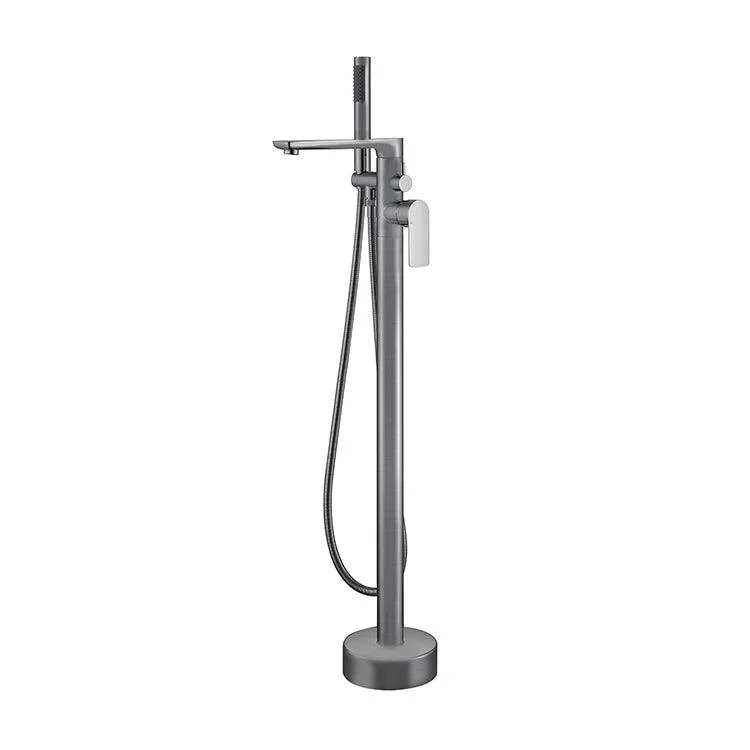 Floor Mounted Bronzel Freestanding Tub Filler Single Handle Freestanding Tap with Hose -Bathlova