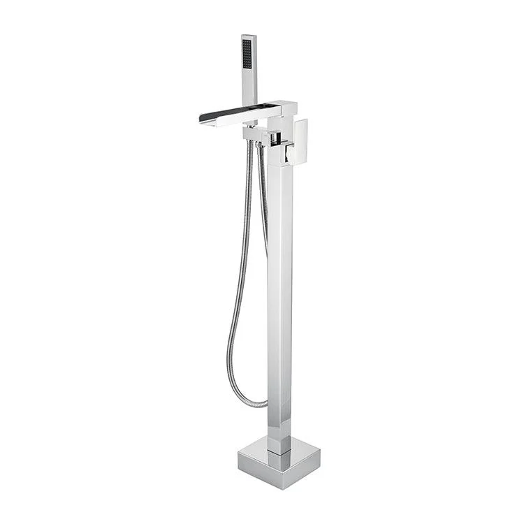 Floor Mounted Bronzel Freestanding Tub Filler Single Handle Freestanding Tap with Hose -Bathlova