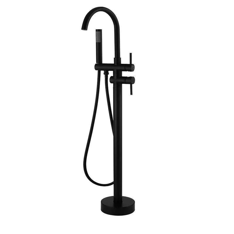 Floor Mounted Copper Freestanding Tub Filler Freestanding High Arc Freestanding Tap -Bathlova