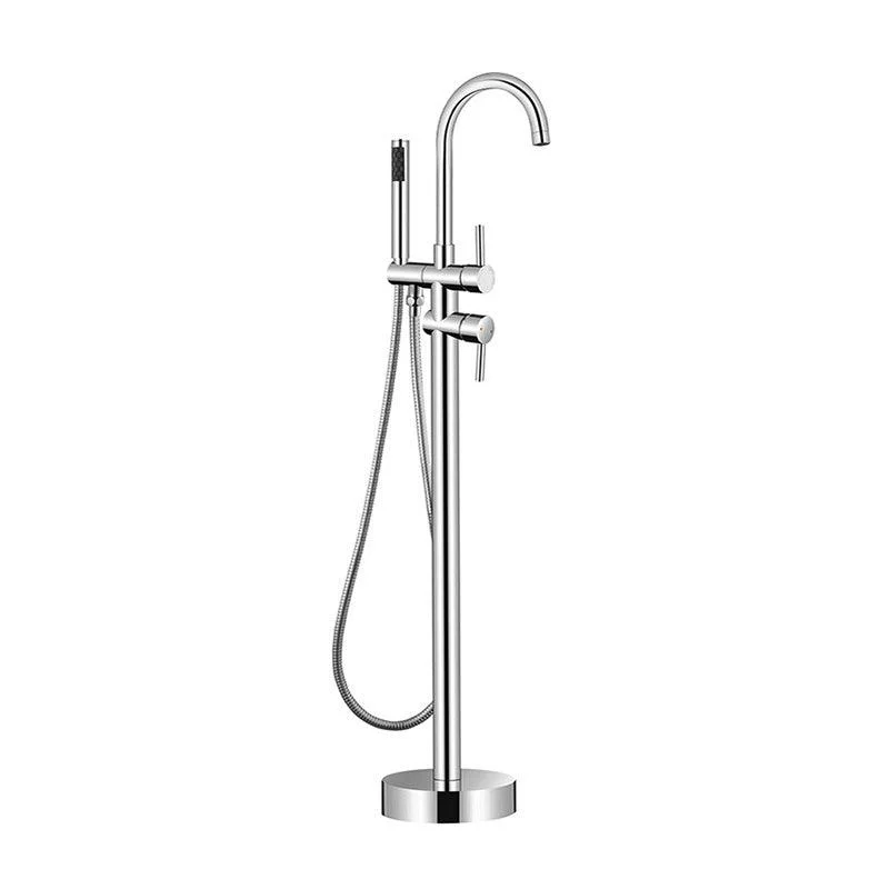 Floor Mounted Copper Freestanding Tub Filler Freestanding High Arc Freestanding Tap -Bathlova