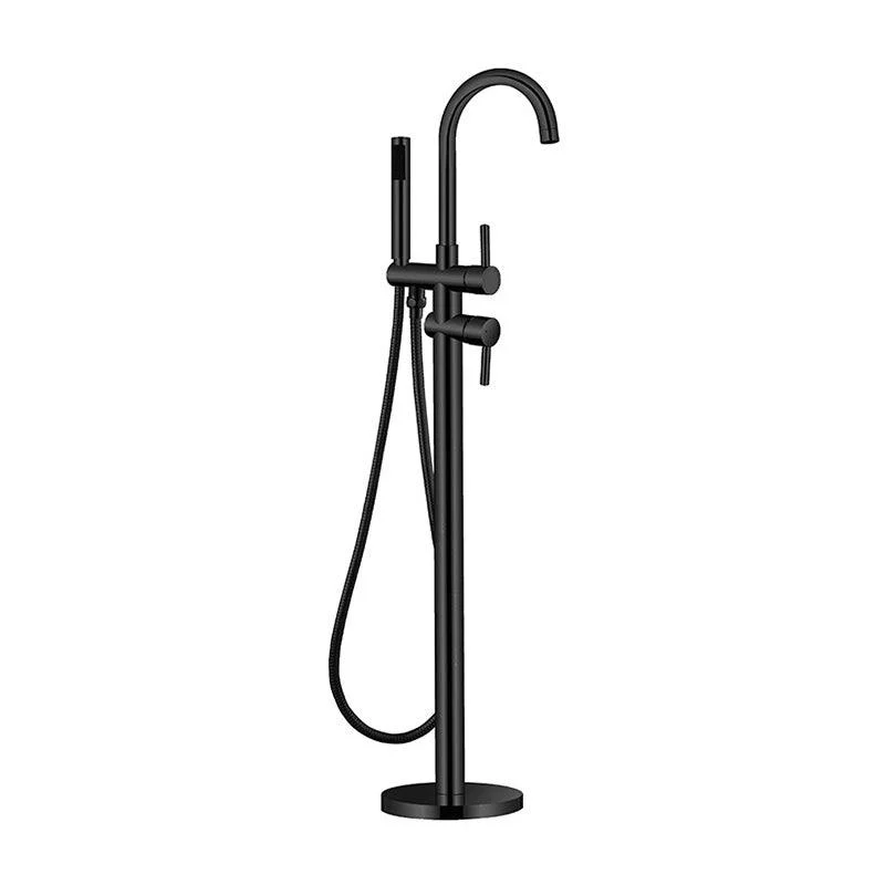 Floor Mounted Copper Freestanding Tub Filler Freestanding High Arc Freestanding Tap -Bathlova