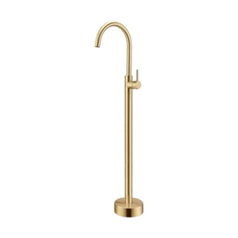 Floor Mounted Copper Freestanding Tub Filler Freestanding High Arc Tub Filler Trim -Bathlova