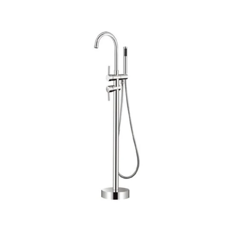 Floor Mounted Copper Freestanding Tub Filler One Handle Freestanding Bathtub Tap -Bathlova