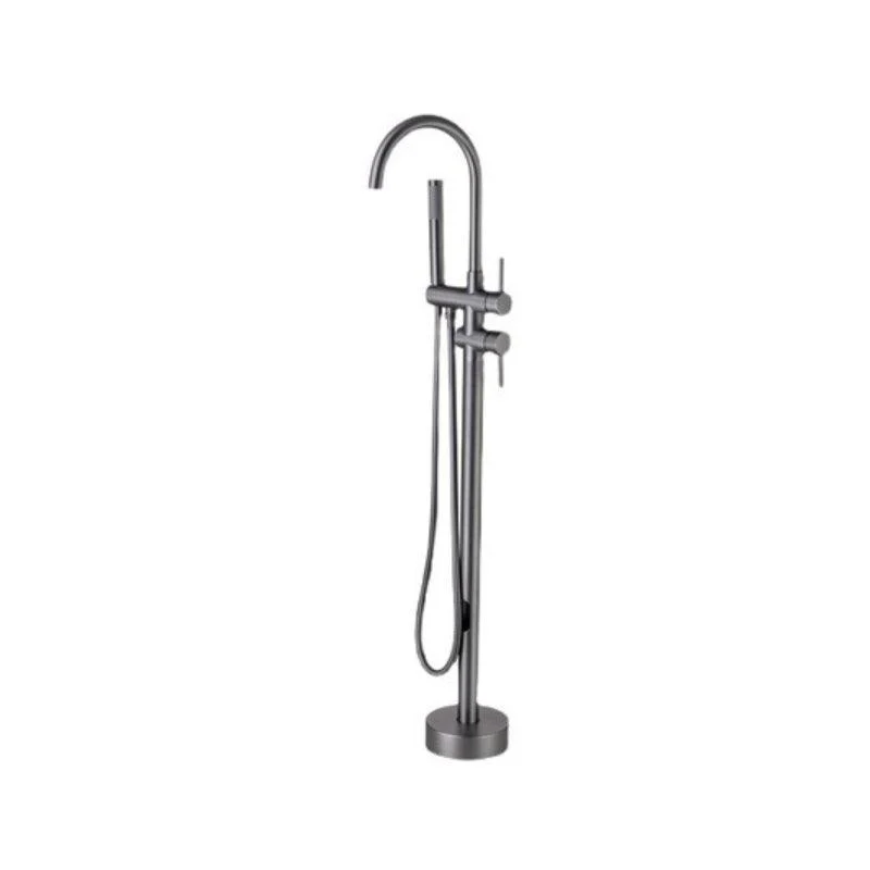 Floor Mounted Copper Freestanding Tub Filler One Handle Freestanding Bathtub Tap -Bathlova