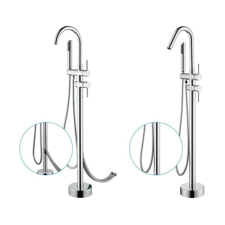 Floor Mounted Freestanding Bathtub Tap Modern Style Metal Freestanding Tap -Bathlova