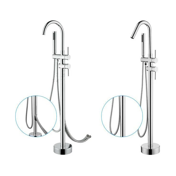 Floor Mounted Freestanding Bathtub Tap Modern Style Metal Freestanding Tap -Bathlova