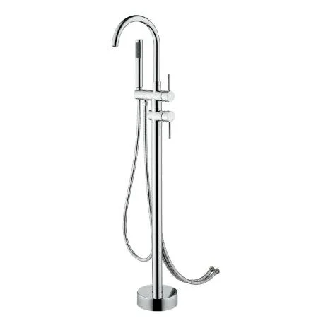 Floor Mounted Freestanding Bathtub Tap Modern Style Metal Freestanding Tap -Bathlova