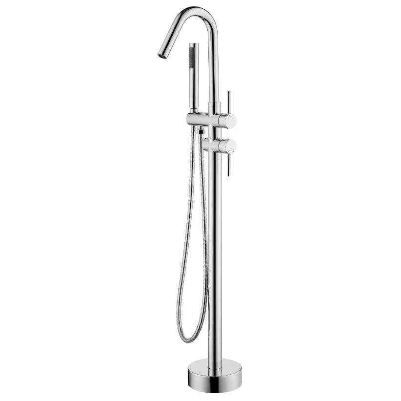 Floor Mounted Freestanding Bathtub Tap Modern Style Metal Freestanding Tap -Bathlova