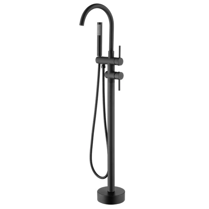 Floor Mounted Freestanding Bathtub Tap Modern Style Metal Freestanding Tap -Bathlova