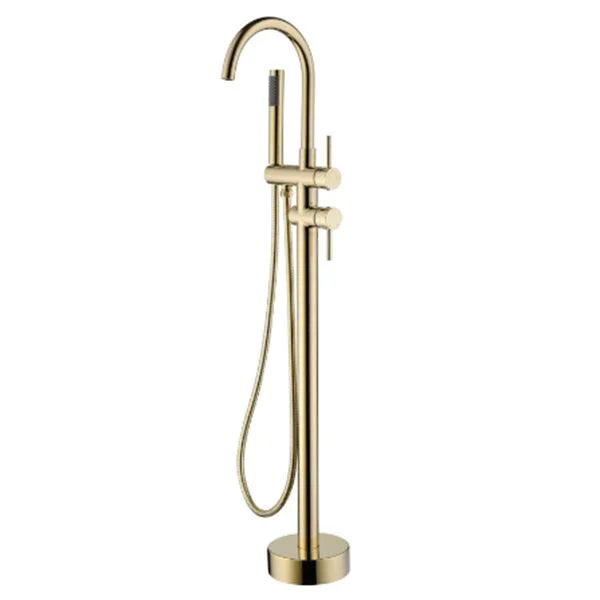 Floor Mounted Freestanding Bathtub Tap Modern Style Metal Freestanding Tap -Bathlova