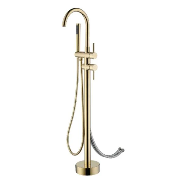 Floor Mounted Freestanding Bathtub Tap Modern Style Metal Freestanding Tap -Bathlova