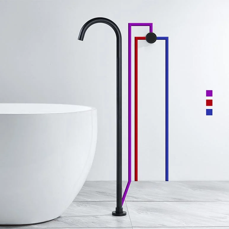 Floor Mounted Freestanding Tub Filler 1-Handle High Arc Tub Tap -Bathlova