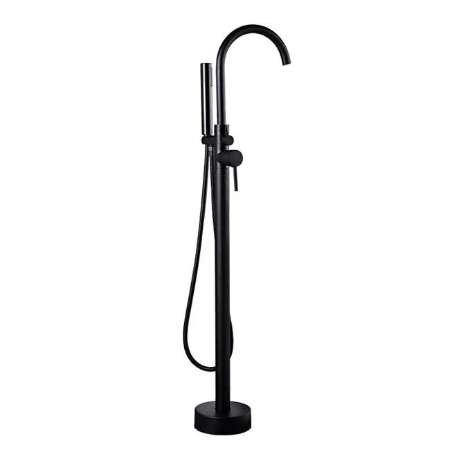 Floor Mounted Freestanding Tub Filler Metal Freestanding Tub Filler Trim with Spray Gun -Bathlova