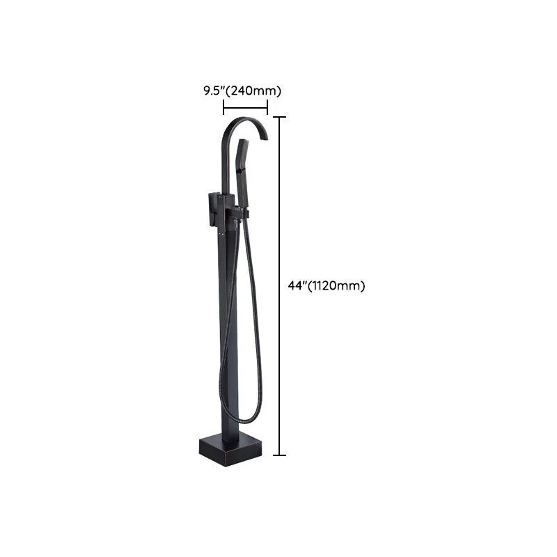 Floor Mounted Freestanding Tub Filler Metal High Arc Freestanding Bathtub Tap -Bathlova