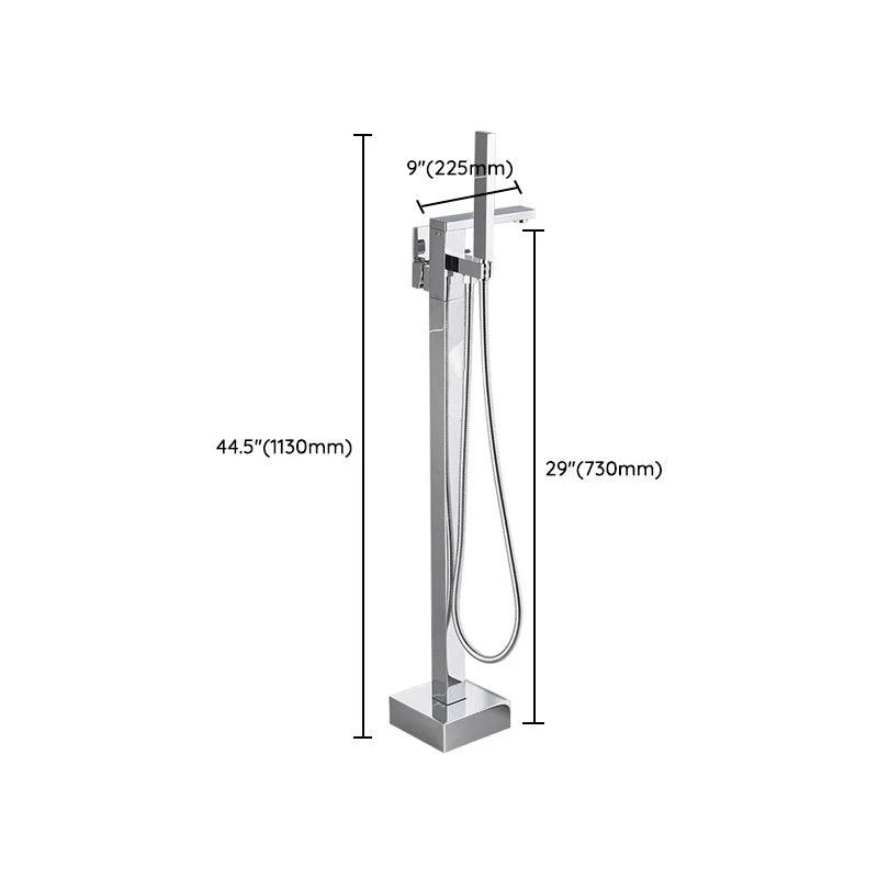 Floor Mounted Freestanding Tub Filler Metal High Arc Freestanding Bathtub Tap -Bathlova