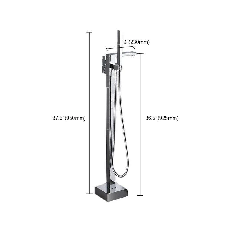 Floor Mounted Freestanding Tub Filler Modern Style Metal Freestanding Tub Filler -Bathlova