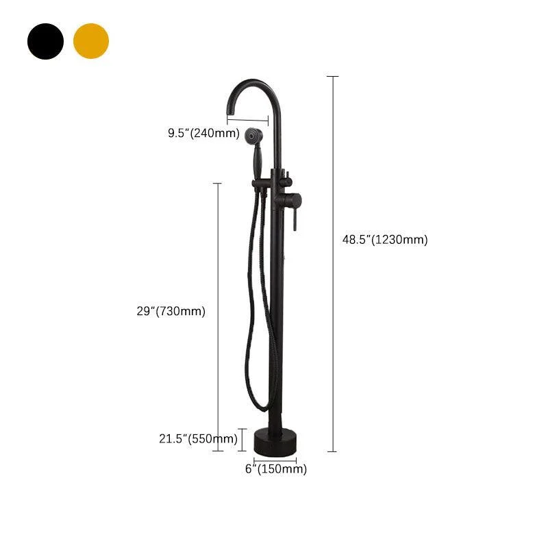 Floor Mounted Freestanding Tub Filler Modern Style Metal Freestanding Tub Filler -Bathlova