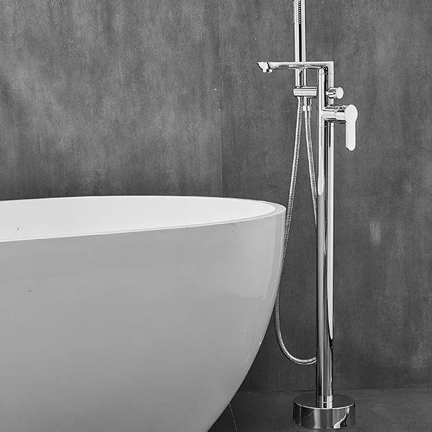 Floor Mounted Freestanding Tub Filler One Hold Metal Freestanding Tub Filler Trim -Bathlova